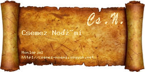 Csemez Noémi névjegykártya